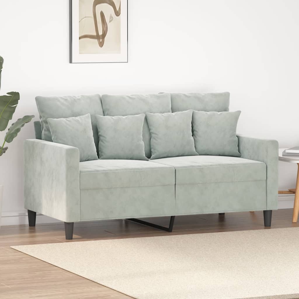 Vidaxl Stilvolles 2-Sitzer Sofa in Hellgrau - Samt - Jetzt bis zu 35% günstiger