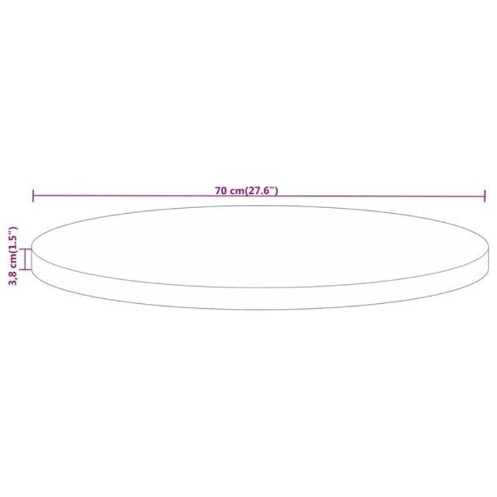 Vidaxl Runde Mangoholz-Tischplatte Ø 70cm - Eichenoptik - bis zu 35% Rabatt