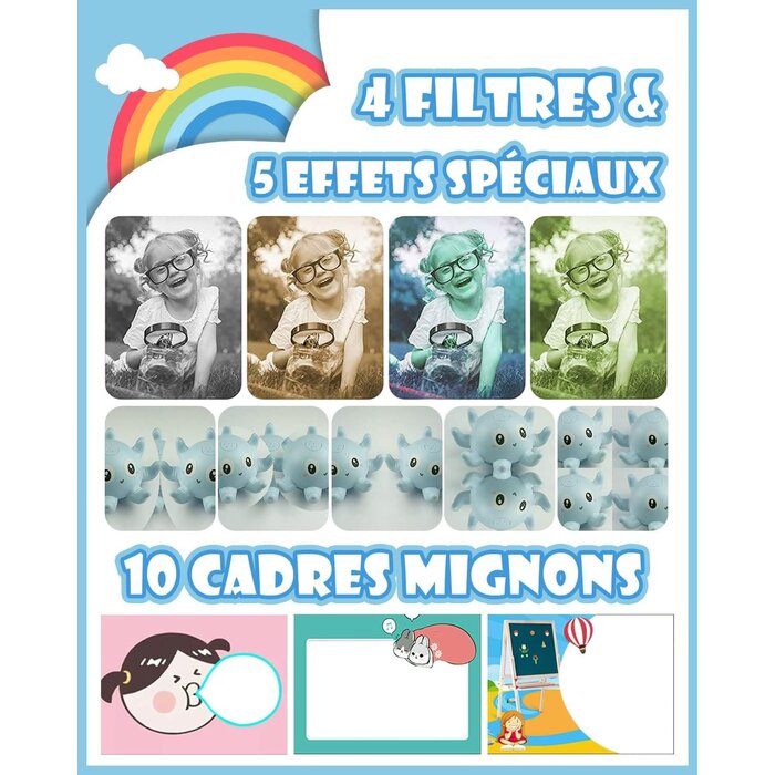 Kinder-Digitalkamera 1080P mit Selfie-Objektiv - Blau - bis zu 31% Rabatt