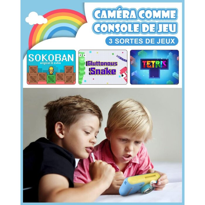 Kinder-Digitalkamera 1080P mit Selfie-Objektiv - Blau - bis zu 31% Rabatt