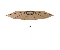 Vidaxl Großer LED-Sonnenschirm 400 cm Taupe - 60% Rabatt