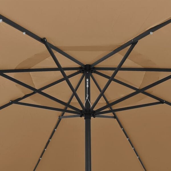 Vidaxl Großer LED-Sonnenschirm 400 cm Taupe - 60% Rabatt