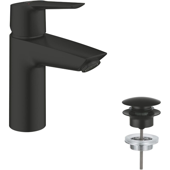 Waschtischarmatur Mattschwarz, 17 cm, wassersparend - bis zu 34% sparen