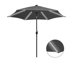 Vidaxl Ampelschirm mit LED 300cm Anthrazit - 60% Rabatt