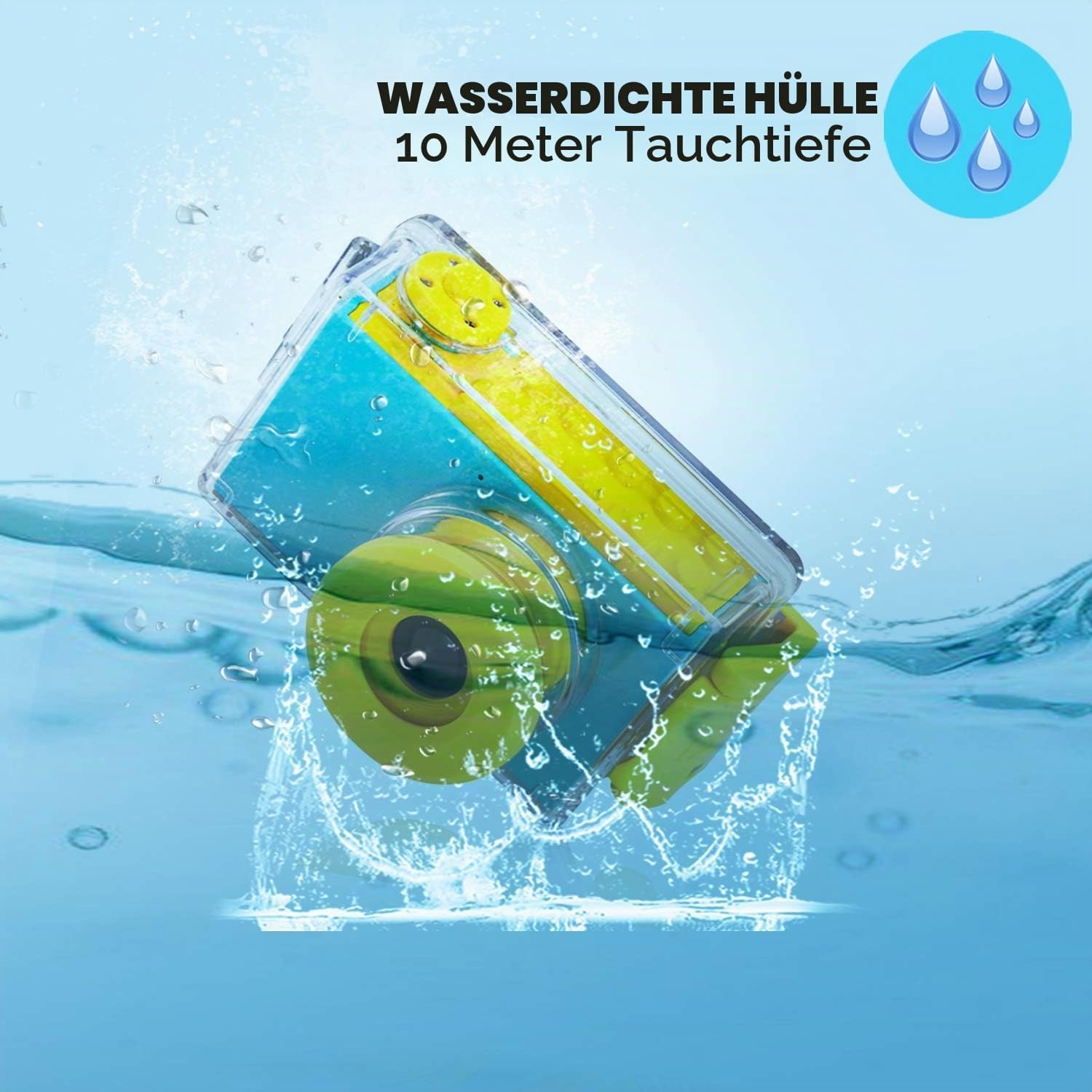 Digitale Kinderkamera 8MP mit 32GB SD & Unterwassergehäuse - bis zu 32% günstiger