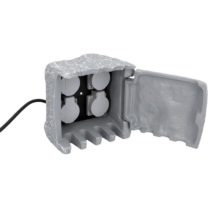 Smarte 4-fach Gartensteckdose Steinoptik IP44 - bis zu 33% Rabatt