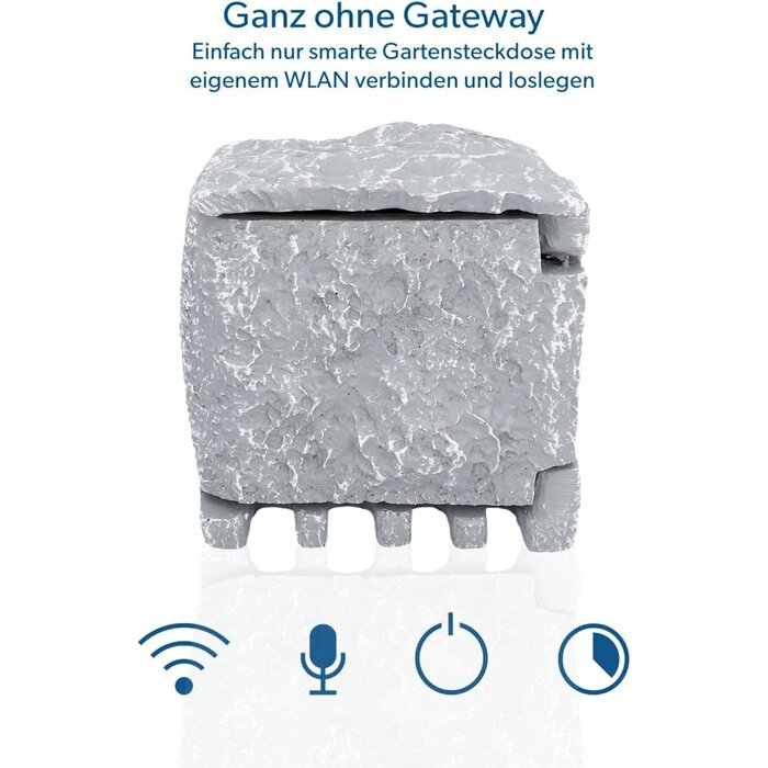 Smarte 4-fach Gartensteckdose Steinoptik IP44 - bis zu 33% Rabatt