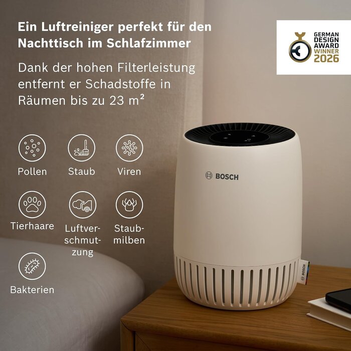 HEPA-Luftreiniger für bis zu 23 m² | CADR 100 m³/h | Weiß | bis zu 34% sparen