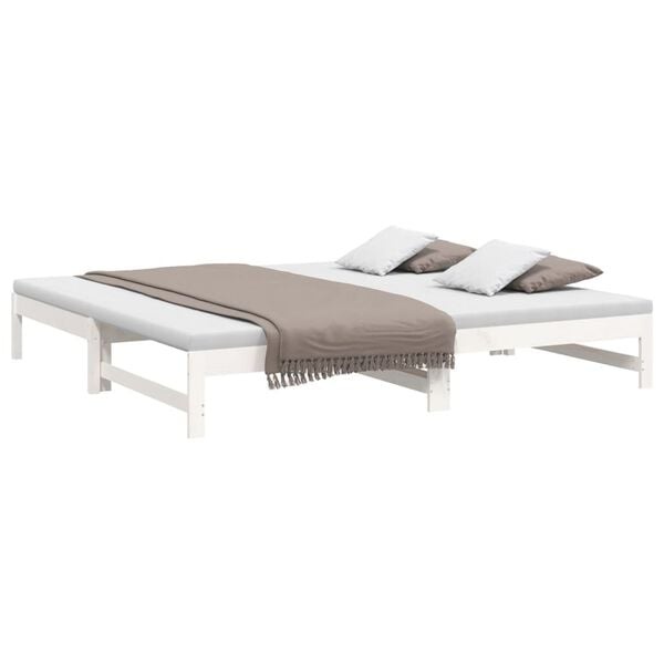 Vidaxl Ausziehbares Tagesbett Kiefer Weiß 2x80x200cm - 52% Rabatt