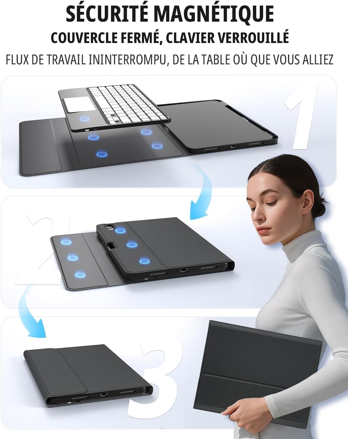 iPad 10. Gen Tastaturhülle (AZERTY) - Schwarz - bis zu 77% reduziert