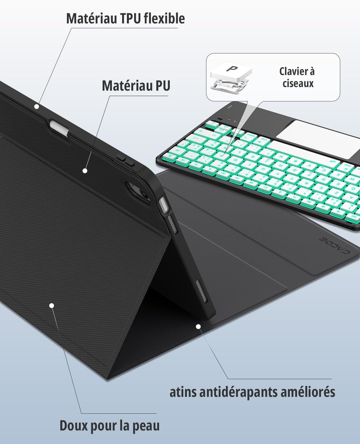 iPad 10. Gen Tastaturhülle (AZERTY) - Schwarz - bis zu 77% reduziert