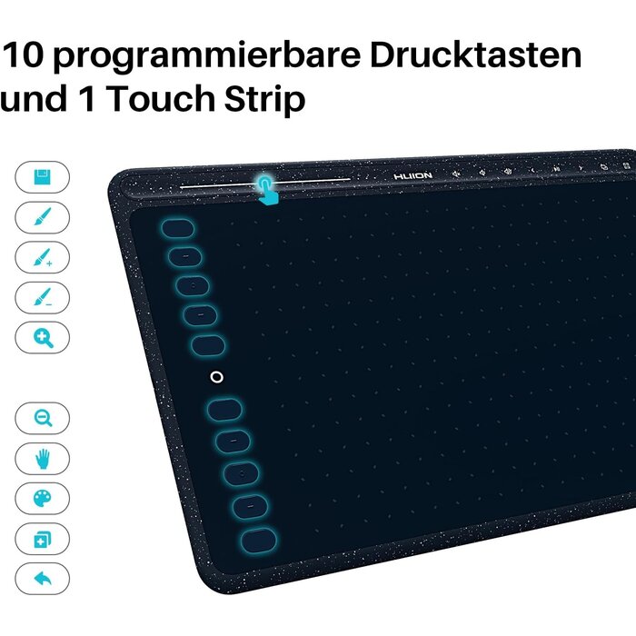 Grafik-Tablett 10,2 Zoll, batterieloser Stift, Multimedia-Tasten - bis zu 29% Rabatt