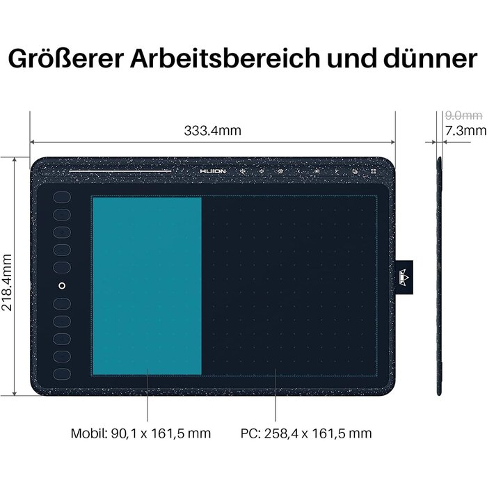 Grafik-Tablett 10,2 Zoll, batterieloser Stift, Multimedia-Tasten - bis zu 29% Rabatt