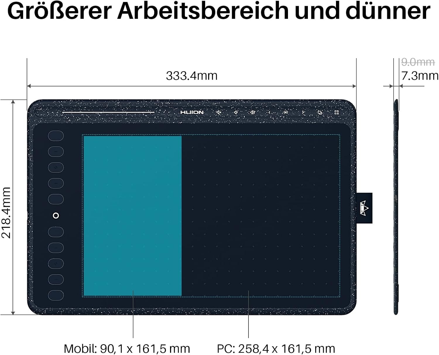 Grafik-Tablett 10,2 Zoll, batterieloser Stift, Multimedia-Tasten - bis zu 29% Rabatt