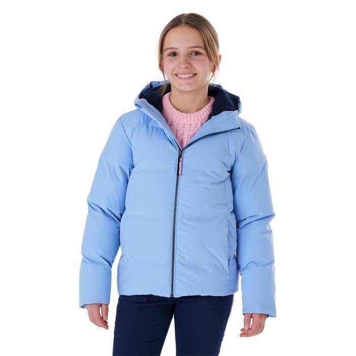 Mädchen Steppjacke mit Kapuze, Schwarz-Blau - Jetzt bis zu 29% sparen