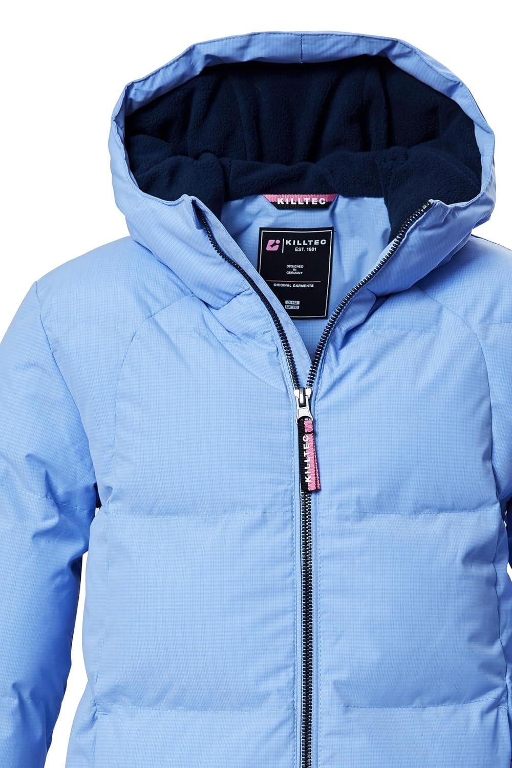 Mädchen Steppjacke mit Kapuze, Schwarz-Blau - Jetzt bis zu 29% sparen