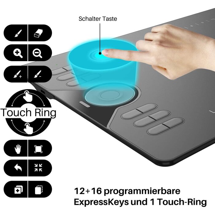 Grafiktablett 10 Zoll mit batterielosem Stift - bis zu 29% Rabatt im Outlet