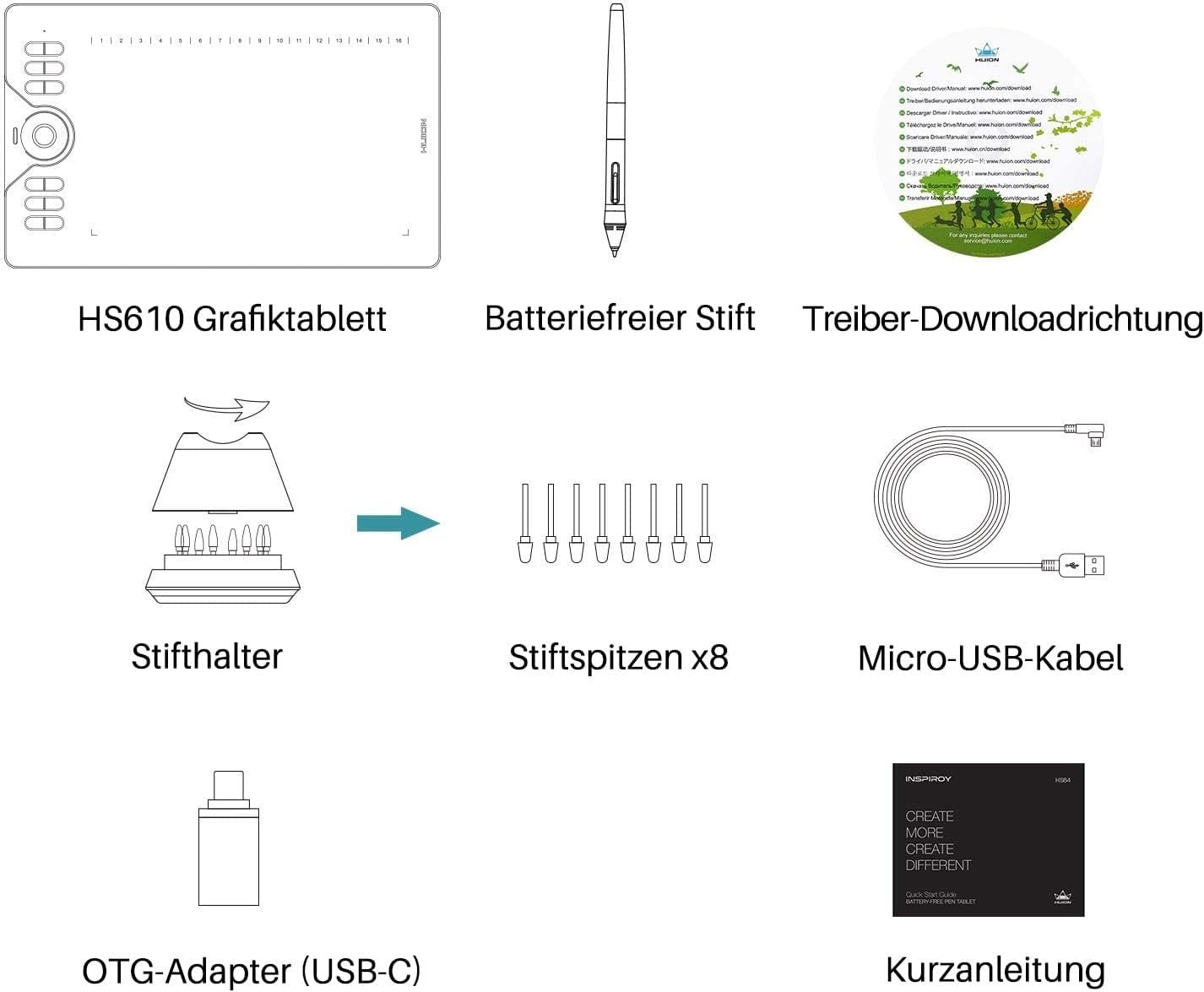 Grafiktablett 10 Zoll mit batterielosem Stift - bis zu 29% Rabatt im Outlet