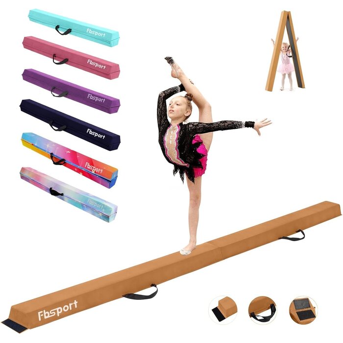 Klappbarer Gymnastikbalken 240 cm - Lila - Turngerät für Kinder bis zu 34% Rabatt