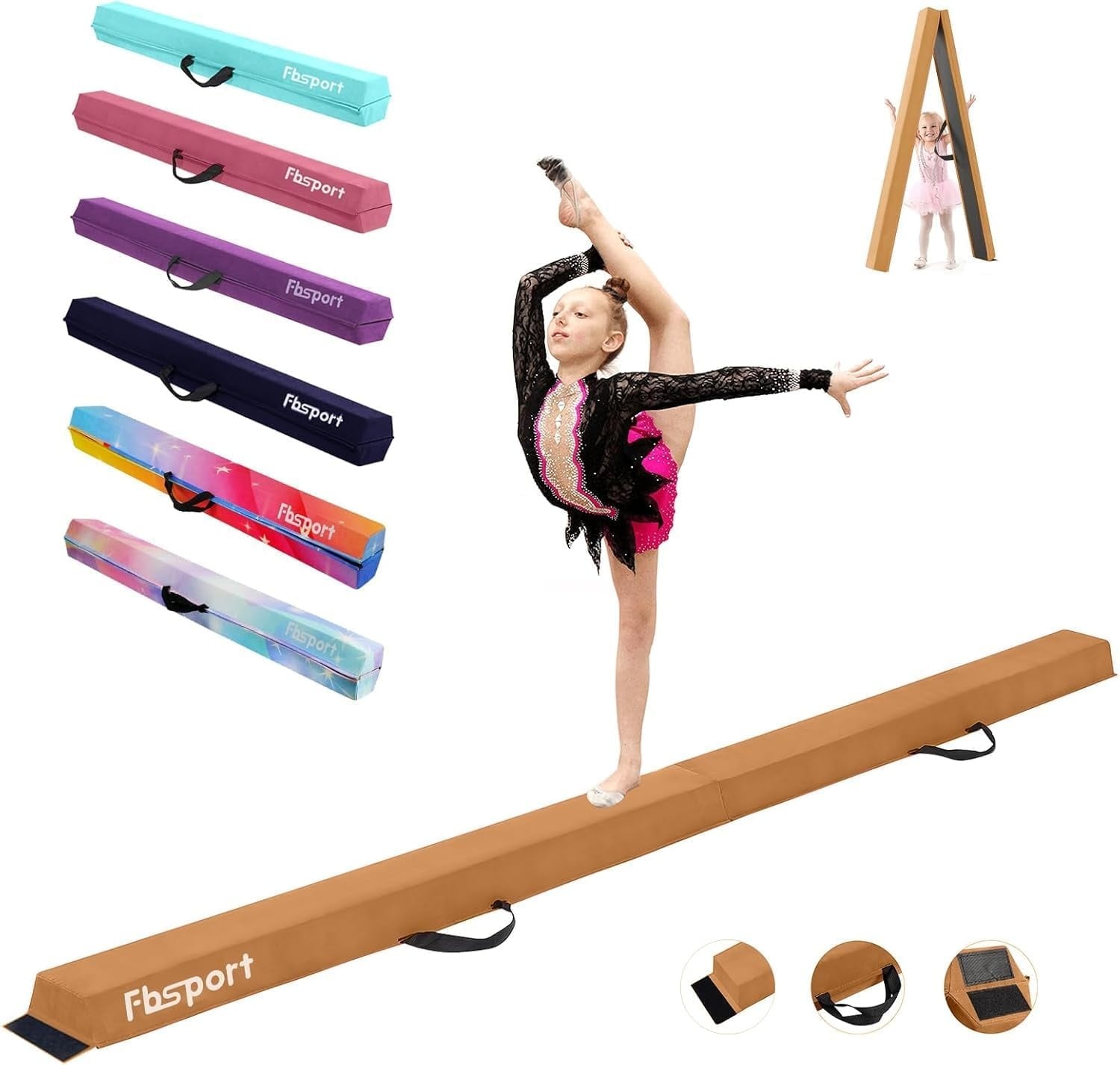 Klappbarer Gymnastikbalken 240 cm - Lila - Turngerät für Kinder bis zu 34% Rabatt
