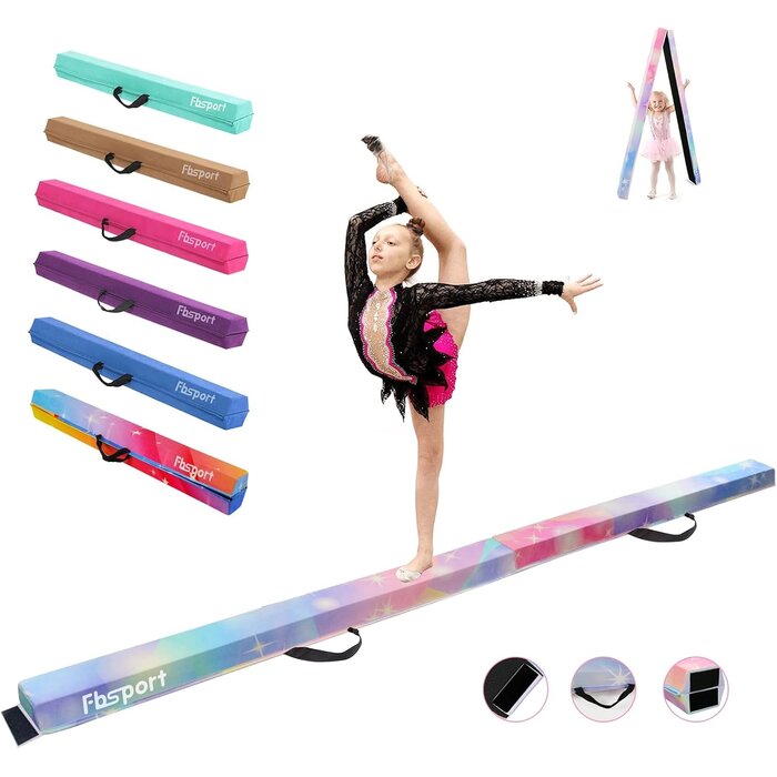 Klappbarer Gymnastikbalken 240 cm - Lila - Turngerät für Kinder bis zu 34% Rabatt