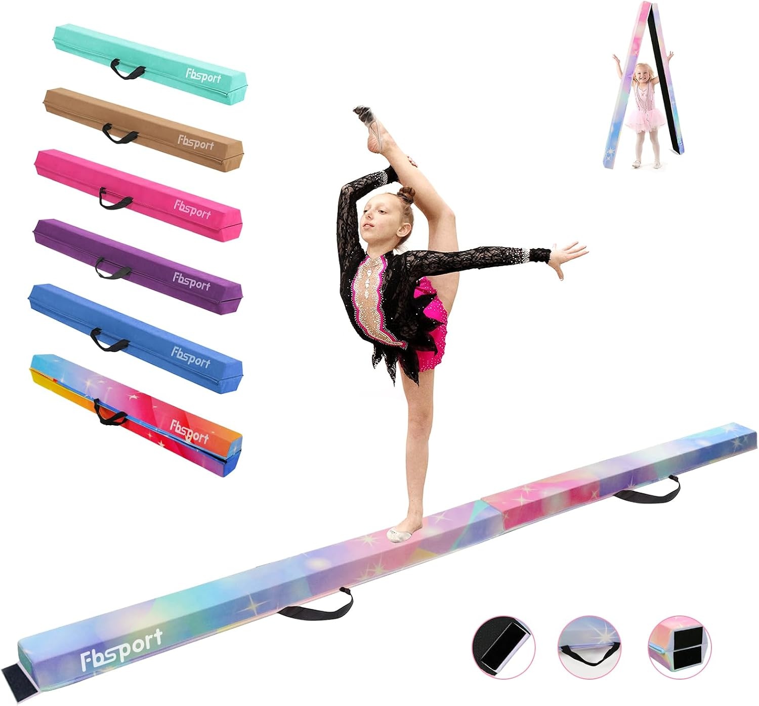 Klappbarer Gymnastikbalken 240 cm - Lila - Turngerät für Kinder bis zu 34% Rabatt