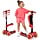 3-Rad Kinderroller mit Sitz & LED, höhenverstellbar, Rot - bis zu 33% Rabatt