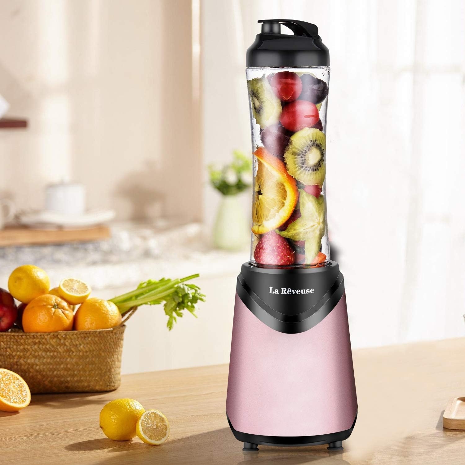 Smoothie-Mixer 300W in Rosa inkl. 2 Reisebechern - Outlet: bis zu 32% sparen