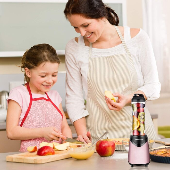 Smoothie-Mixer 300W in Rosa inkl. 2 Reisebechern - Outlet: bis zu 32% sparen