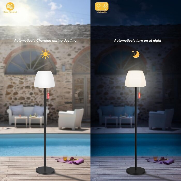 Moderne Solar-Stehlampe 150cm, RGB & Dimmbar - Jetzt bis zu 34% günstiger