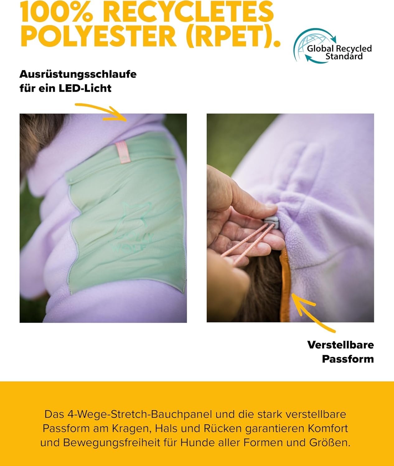 Hundepullover Fleece für mittelgroße Hunde, Lavendel - bis zu 33% reduziert