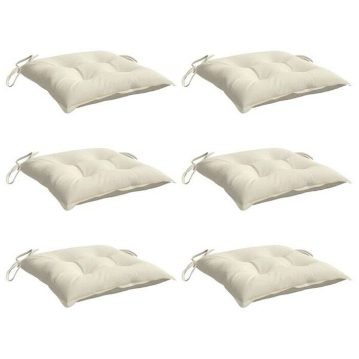 Vidaxl 6er Set Stuhlkissen 50x50cm Oxford-Gewebe Cremeweiß - Jetzt bis zu 33% sparen
