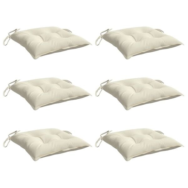 Vidaxl 6er Set Stuhlkissen 50x50cm Oxford-Gewebe Cremeweiß - Jetzt bis zu 33% sparen