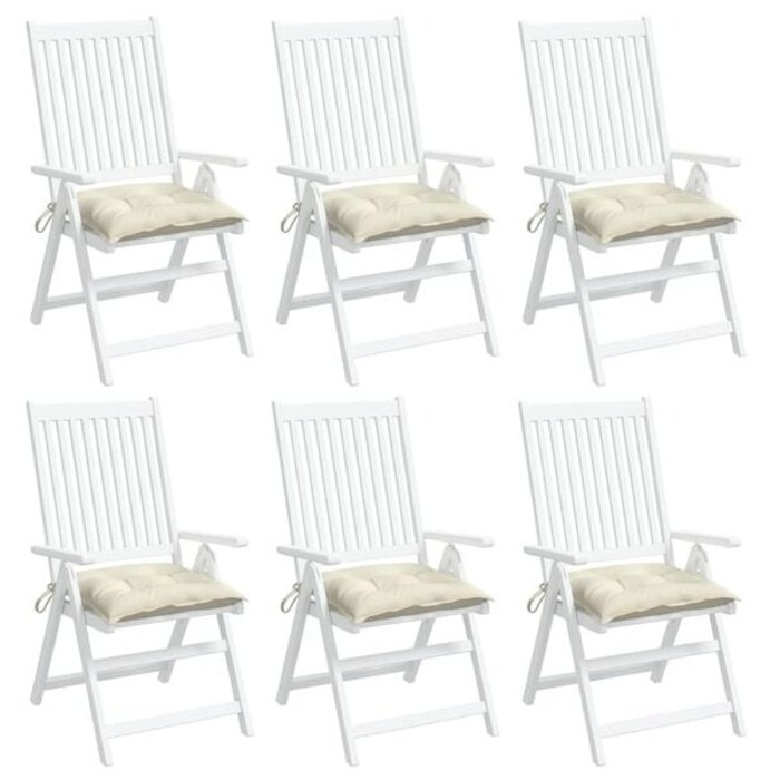 Vidaxl 6er Set Stuhlkissen 50x50cm Oxford-Gewebe Cremeweiß - Jetzt bis zu 33% sparen