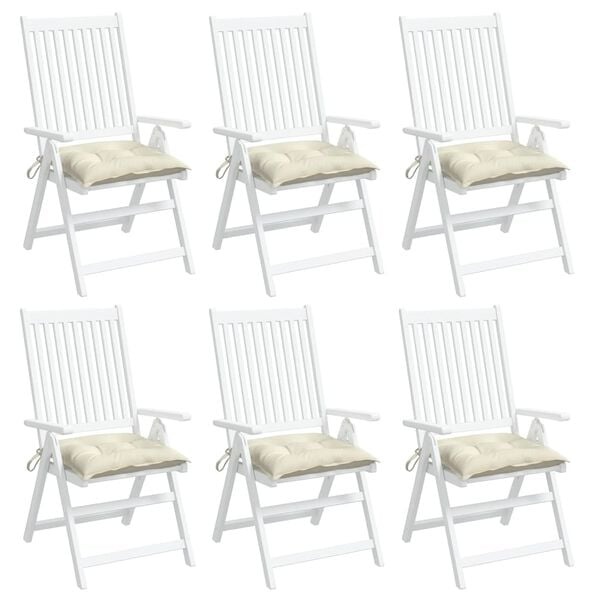 Vidaxl 6er Set Stuhlkissen 50x50cm Oxford-Gewebe Cremeweiß - Jetzt bis zu 33% sparen