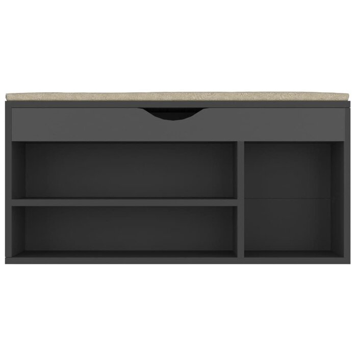Vidaxl Moderne Schuhbank mit Sitzkissen - Grau, 104 cm - bis zu 34% sparen