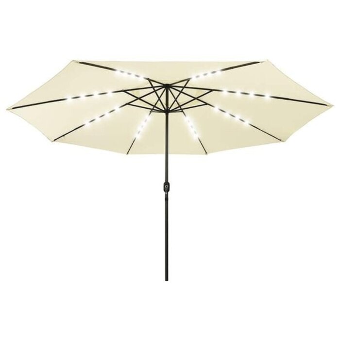 Vidaxl Großer LED-Sonnenschirm 400 cm, Sandfarben - bis zu 34% Rabatt