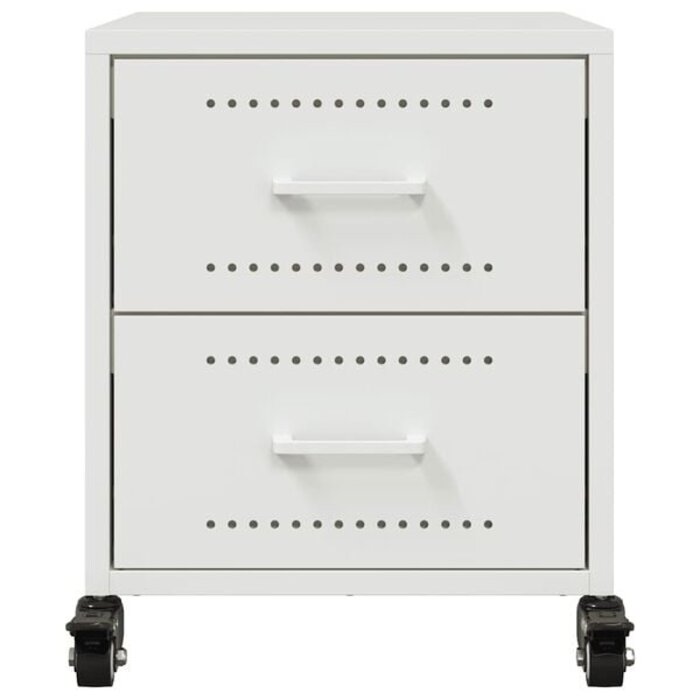 Vidaxl 2er Set Nachtschränke aus Stahl, Weiß - 36x39x43,5 cm - bis zu 34% reduziert