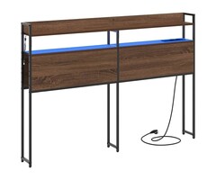 Vidaxl Aufbewahrungs-Kopfteil mit LED & Ladestation - Eiche Braun - 60% Rabatt