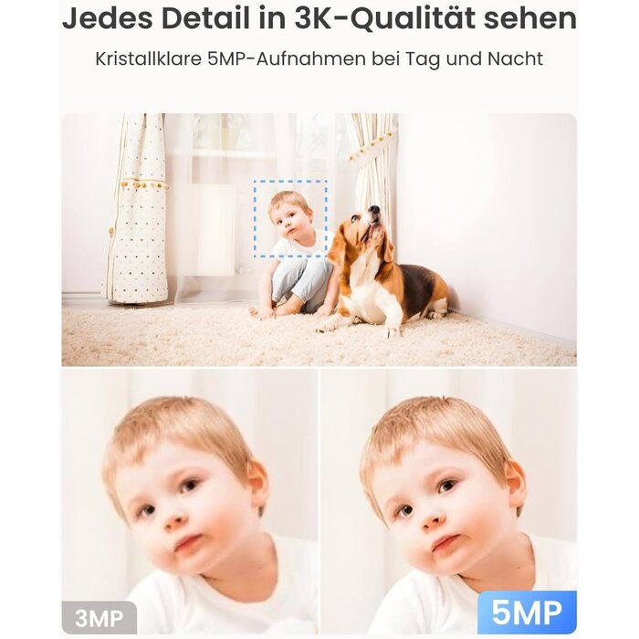 WLAN-Überwachungskamera 3K 5MP mit KI-Erkennung - bis zu 34% Rabatt