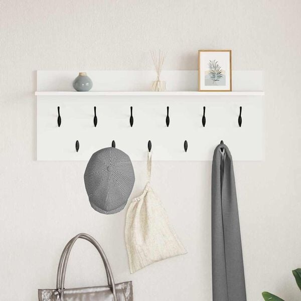 Vidaxl Moderne Wandgarderobe mit Ablage 100cm - Weiß - bis zu 33% Rabatt