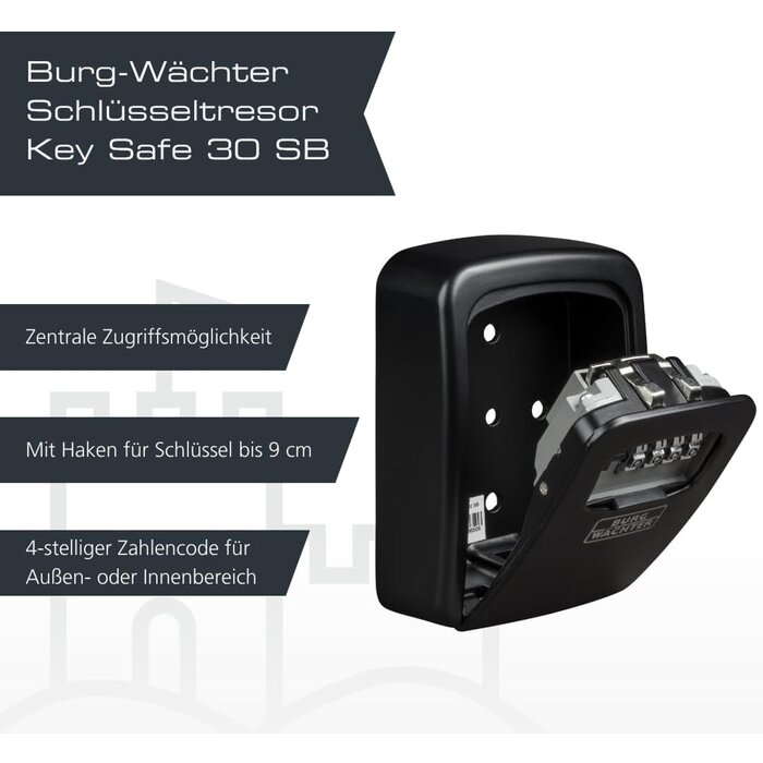 Schlüsseltresor Key Safe 30 - Wandmontage - Zahlenschloss - bis zu 31% Rabatt