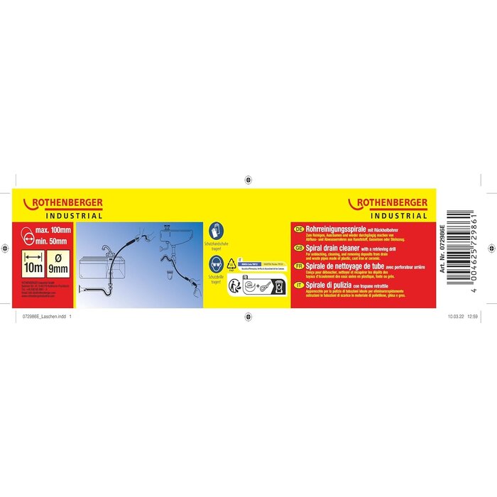 Rohrreinigungswelle 10 m | Ø 9 mm | Federstahl | Outlet bis zu 32% sparen
