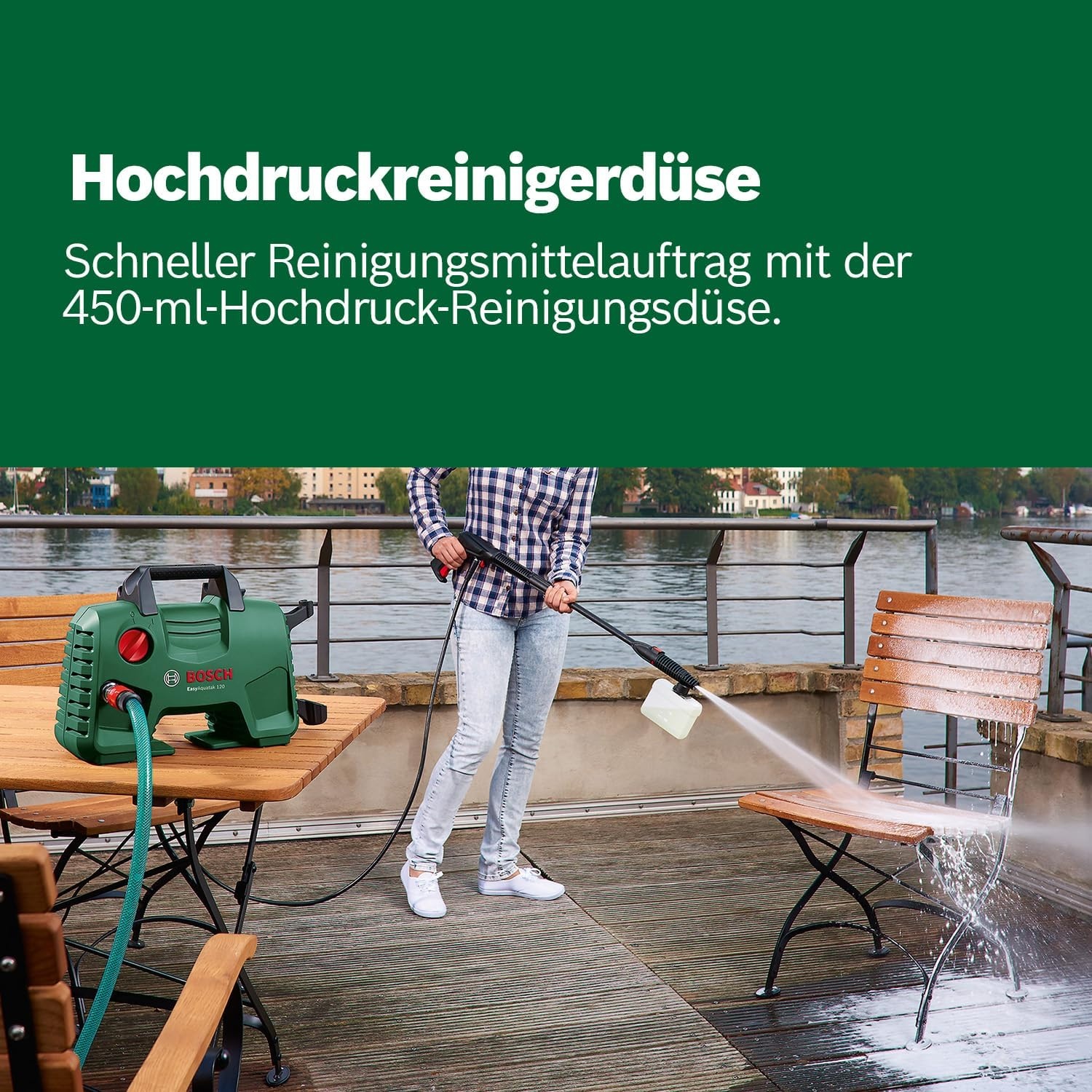 Kompakter Hochdruckreiniger mit Auto-Set - jetzt bis zu 34% günstiger
