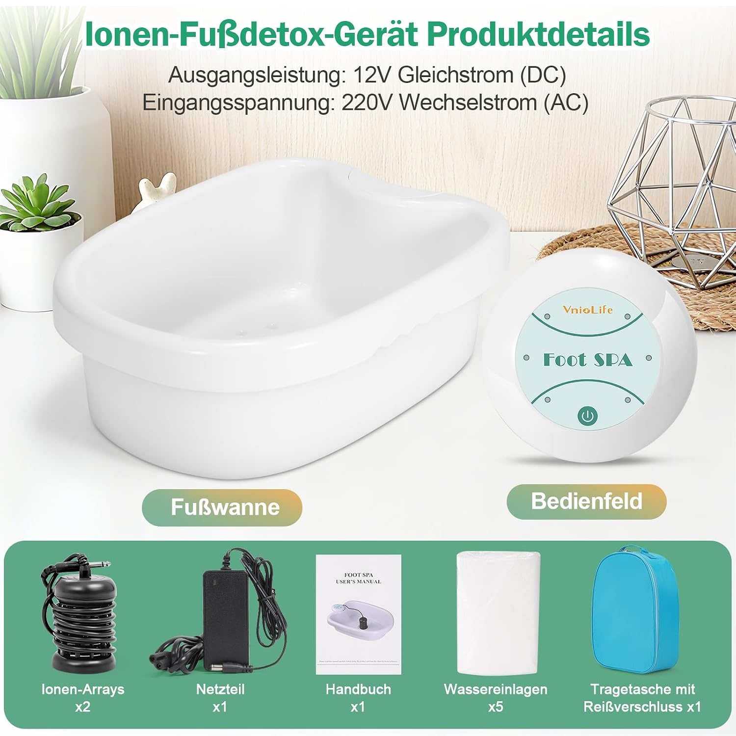 Ionen-Detox-Fußbad mit Wanne & Tasche - Jetzt bis zu 34% Rabatt sparen