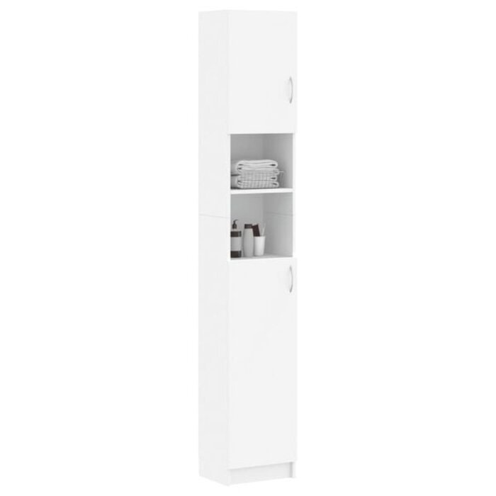 Vidaxl Schmaler Badezimmerschrank, 32x25,5x190 cm, Weiß - Jetzt bis zu 34% Rabatt