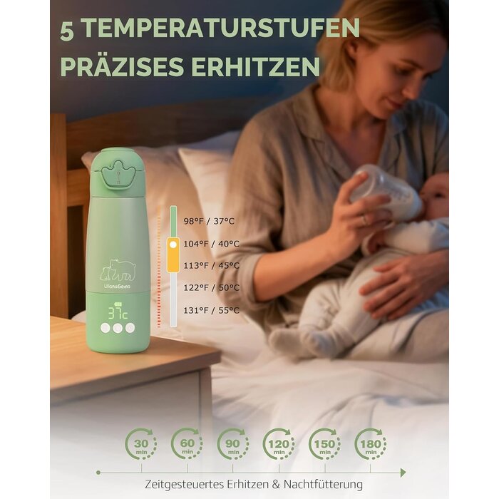 Tragbarer Flaschenwärmer, 350 ml, 11400 mAh, 5 Stufen - bis zu 33% reduziert