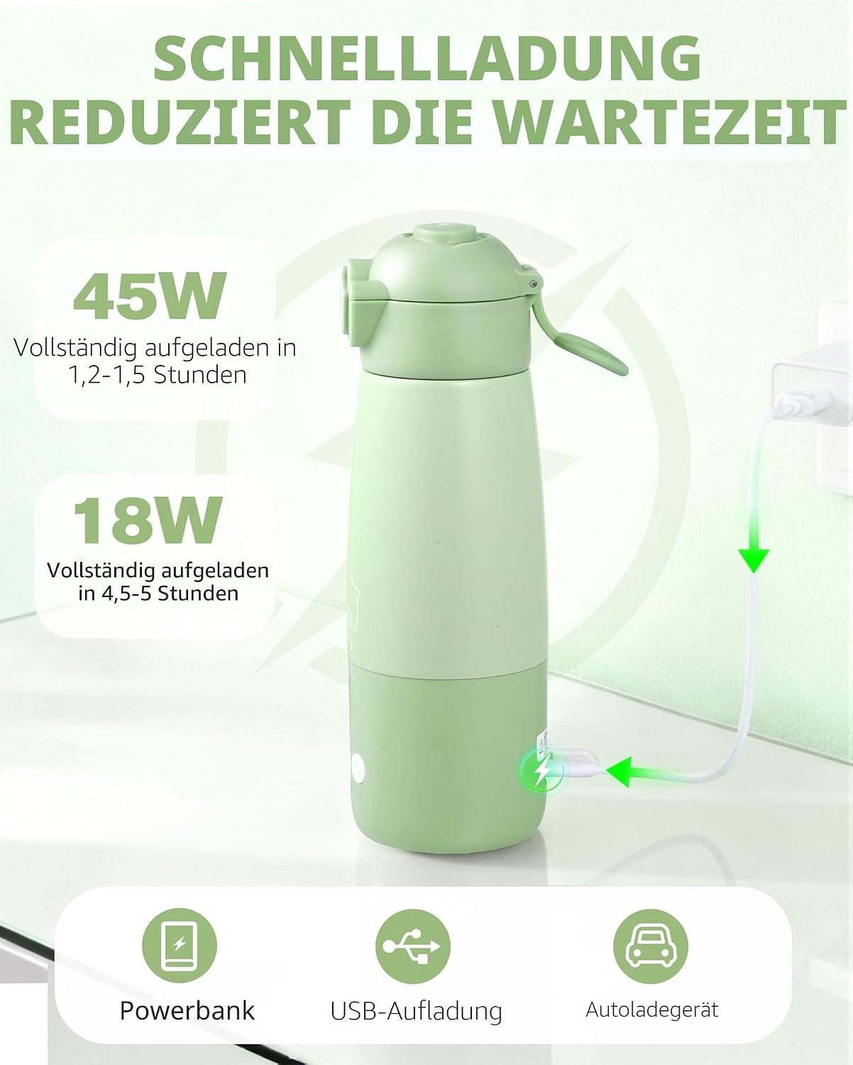 Tragbarer Flaschenwärmer, 350 ml, 11400 mAh, 5 Stufen - bis zu 33% reduziert