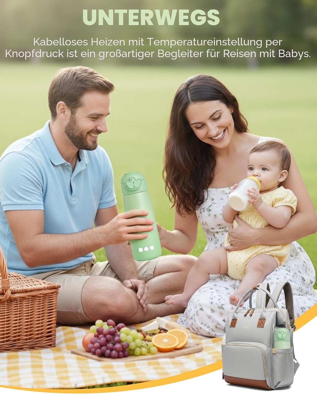 Tragbarer Flaschenwärmer, 350 ml, 11400 mAh, 5 Stufen - bis zu 33% reduziert