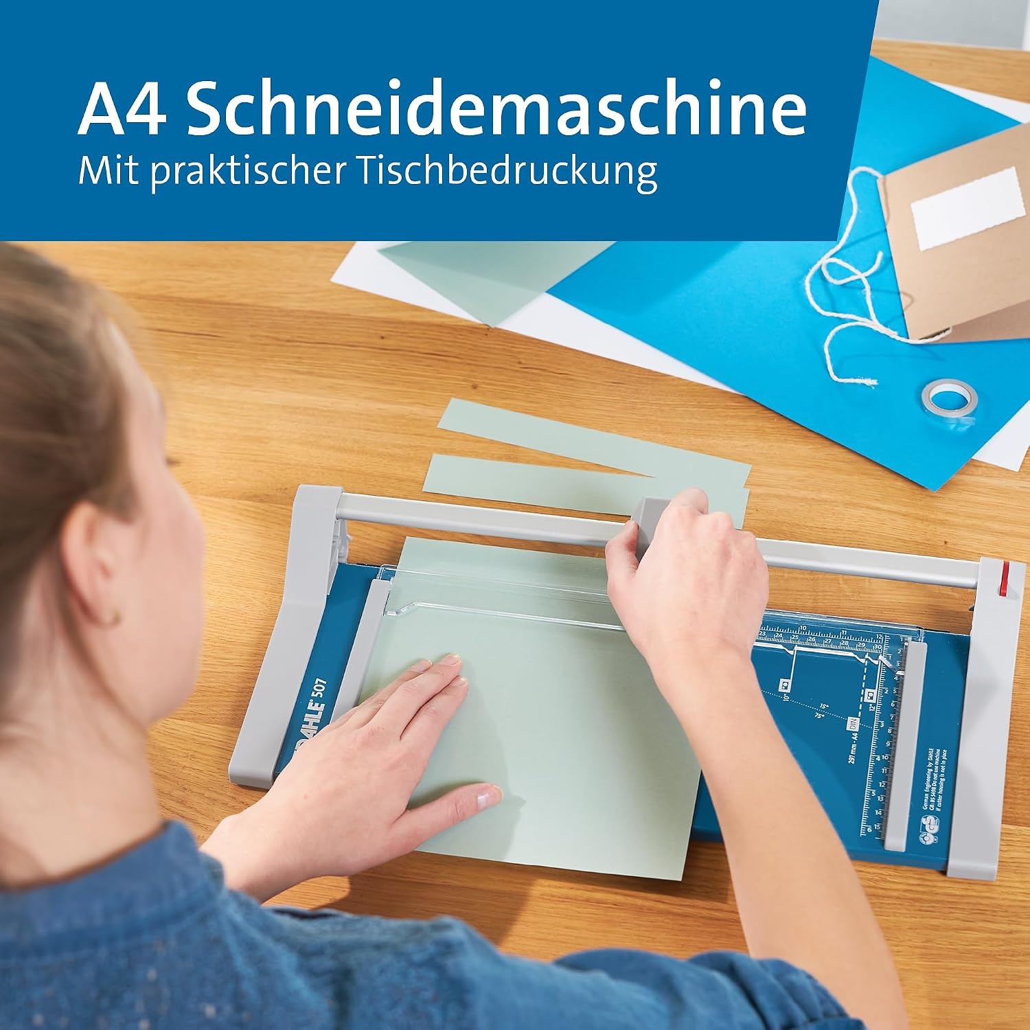 Präziser Hebel-Papierschneider A4 - Blau - Jetzt bis zu 33% günstiger
